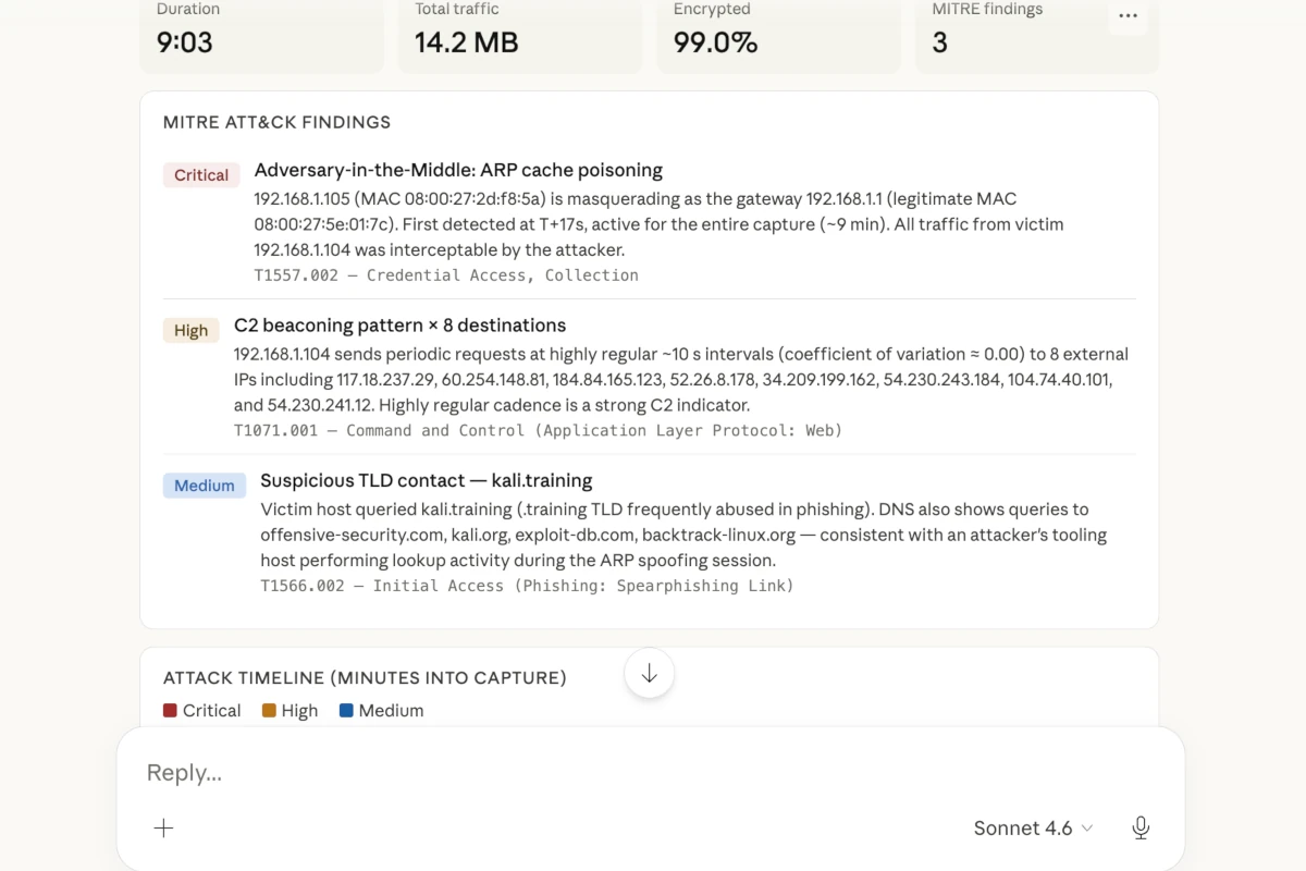PcapAI MCP Server in Claude Desktop