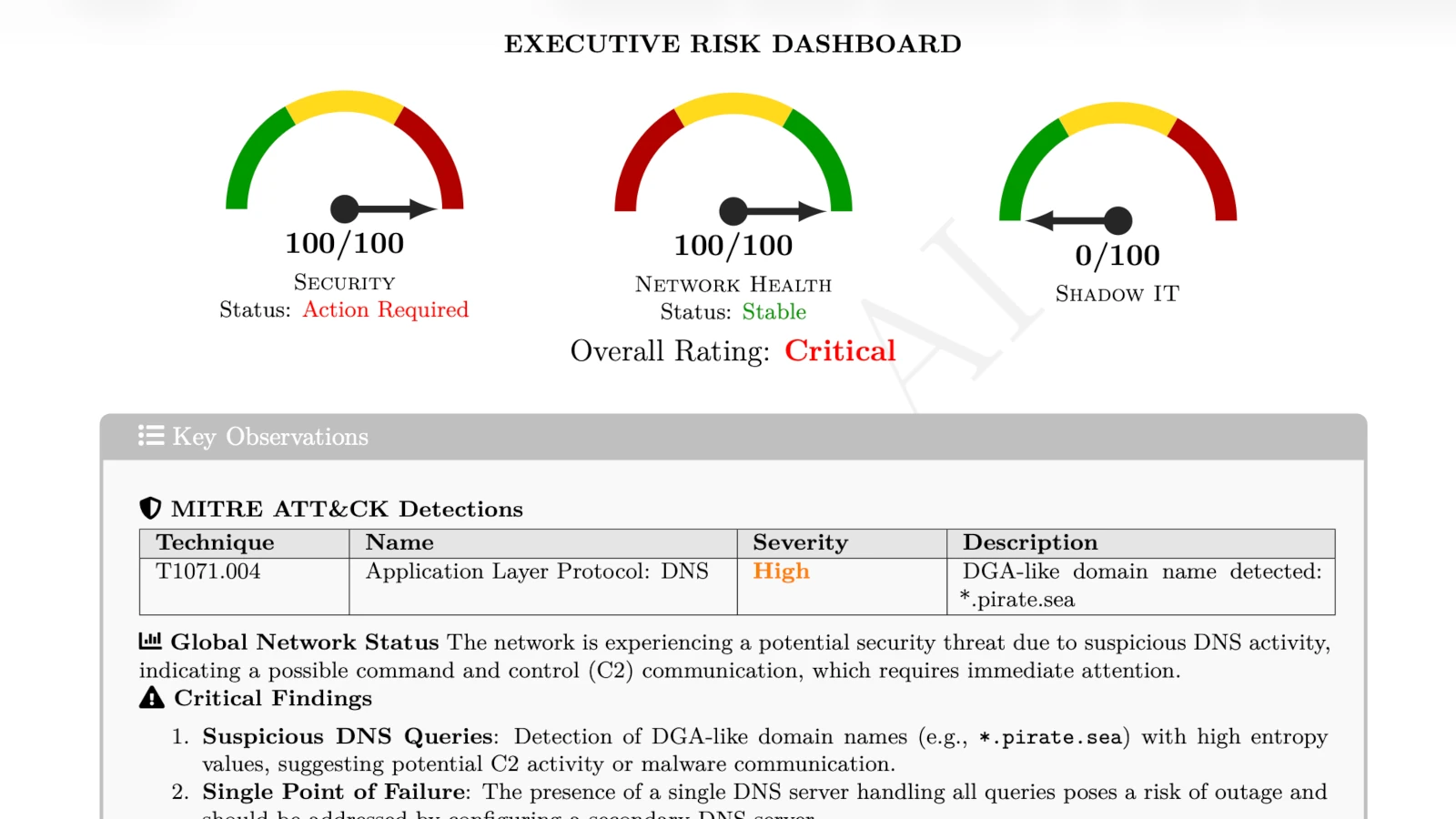 AI Analysis Proof for How to Detect DNS Tunneling & DGA in PCAP Files